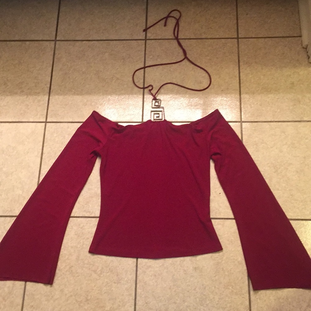 Burgundy “go out” top